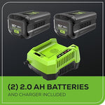 Charger l’image dans la visionneuse de la galerie, 80V 21" Cordless Self-Propelled Lawn Mower + Leaf Blower 580 CFM, Brushless Motor, 4.0Ah Battery & Rapid Charger Included