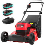 Charger l’image dans la visionneuse de la galerie, 21-Inch 40V Cordless Walk-Behind Lawn Mower, 2-in-1 Mulching & Bagging, 6 Height Adjustments, Foldable, 2 Batteries & Charger Included, Easy Storage, for Garden & Yard