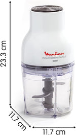 Charger l’image dans la visionneuse de la galerie, Hachoir électrique 400 ml – 300 W, 4 lames, Fonctions 3-en-1, Blanc