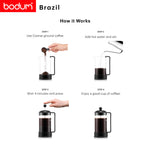 Charger l’image dans la visionneuse de la galerie, Bodum French Press Brazil - 1L 8 Tasses Cafetière À Piston - Verre...