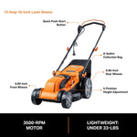 Charger l’image dans la visionneuse de la galerie, 16" Electric Lawn Mower, 12AMP Corded Push Mower, Lightweight & Efficient for Small to Medium Lawns