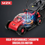 Charger l’image dans la visionneuse de la galerie, 20V 13" Electric Lawn Mower, Brushless Cordless Lawn Mower with 4-Position Height Adjustment, Walk-Behind Push Mowers with 8 Gallon Grass Bag, 2 x 4.0Ah Batteries & Charger Included, LM13B8, Red