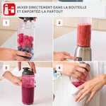 Charger l’image dans la visionneuse de la galerie, Moulinex Mix Move Blender Mixeur 300W Capacité Utile 0 6 L 2 Boutei...