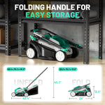 Charger l’image dans la visionneuse de la galerie, 20V 13" Cordless Electric Lawn Mower, Brushless Motor, 5 Height Adjustment, Lightweight Push Mower, 4.0Ah Battery & Charger Included