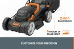Charger l’image dans la visionneuse de la galerie, 14" Cordless Lawn Mower, 2-in-1 Electric Push Mower, Lightweight & Compact, 6-Position Height Adjustment, Quiet Operation, Batteries & Charger Included