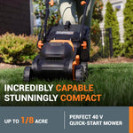 Charger l’image dans la visionneuse de la galerie, 14" Cordless Lawn Mower, 2-in-1 Electric Push Mower, Lightweight & Compact, 6-Position Height Adjustment, Quiet Operation, Batteries & Charger Included