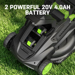 Charger l’image dans la visionneuse de la galerie, 40V 17" Cordless Electric Lawn Mower, Brushless Motor, 6-Position Height Adjustment, 2-in-1 Bagging & Mulching, 2 Batteries & Dual Charger Included