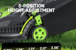 Charger l’image dans la visionneuse de la galerie, 13-Inch Cordless Electric Lawn Mower, 2×20V Battery Powered, 5 Height Adjustments, 2×4.0Ah Batteries & Charger Included, Ideal for Garden, Yard & Farm
