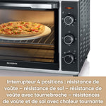 Charger l’image dans la visionneuse de la galerie, Severin Mini-Four À Chaleur Tournante 42 L Avec Pierre À Pizza Et T...