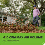 Charger l’image dans la visionneuse de la galerie, 60V 17-Inch Brushless Push Lawn Mower & 610 CFM Cordless Blower Combo, 4.0Ah Battery & Charger Included