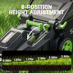 Charger l’image dans la visionneuse de la galerie, 40V 17" Cordless Electric Lawn Mower, Brushless Motor, 6-Position Height Adjustment, 2-in-1 Bagging & Mulching, 2 Batteries & Dual Charger Included