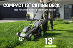 Charger l’image dans la visionneuse de la galerie, 13-Inch Cordless Electric Lawn Mower, 2×20V Battery Powered, 5 Height Adjustments, 2×4.0Ah Batteries & Charger Included, Ideal for Garden, Yard & Farm