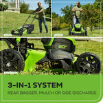 Charger l’image dans la visionneuse de la galerie, 80V 21" Cordless Self-Propelled Lawn Mower + Leaf Blower (580 CFM), Brushless Motor, 4.0Ah Battery & Rapid Charger Included