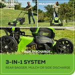Charger l’image dans la visionneuse de la galerie, 80V 21" Cordless Self-Propelled Lawn Mower + Leaf Blower 580 CFM, Brushless Motor, 4.0Ah Battery & Rapid Charger Included