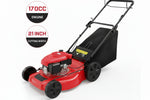 Charger l’image dans la visionneuse de la galerie, 21-Inch 3-in-1 Gas Self-Propelled Lawn Mower, 170CC OHV Engine, Bagging/Mulching/Rear Discharge, 6 Height Adjustments, Steel Deck, Rear-Wheel Drive