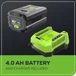 Charger l’image dans la visionneuse de la galerie, 80V 21" Cordless Self-Propelled Lawn Mower + Leaf Blower (580 CFM), Brushless Motor, 4.0Ah Battery &amp; Rapid Charger Included