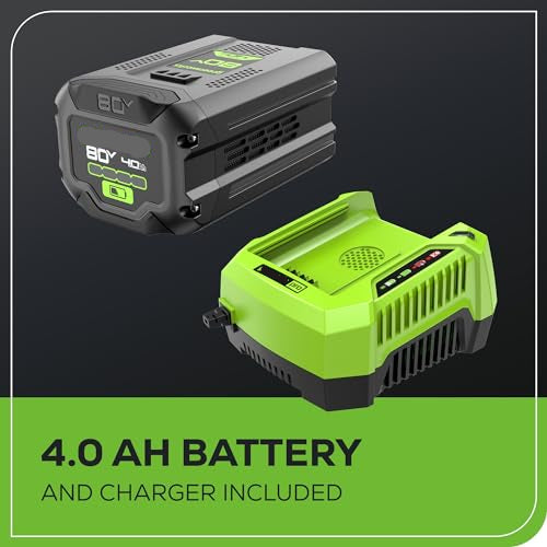 80V 21" Cordless Self-Propelled Lawn Mower + Leaf Blower (580 CFM), Brushless Motor, 4.0Ah Battery & Rapid Charger Included
