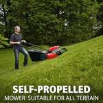 Charger l’image dans la visionneuse de la galerie, 21-Inch 3-in-1 Gas Self-Propelled Lawn Mower, 170CC OHV Engine, Bagging/Mulching/Rear Discharge, 6 Height Adjustments, Steel Deck, Rear-Wheel Drive