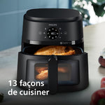 Charger l’image dans la visionneuse de la galerie, Airfryer 6,2 L – 13 modes de cuisson, Technologie RapidAir, Écran tactile, Noir (NA230/00)