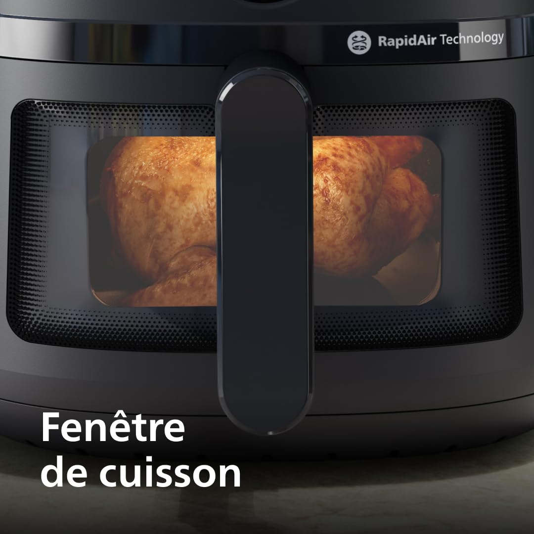 Airfryer 6,2 L – 13 modes de cuisson, Technologie RapidAir, Écran tactile, Noir (NA230/00)