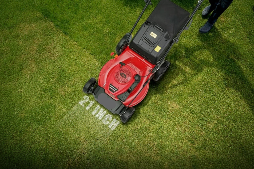 21-Inch 3-in-1 Gas Self-Propelled Lawn Mower, 170CC OHV Engine, Bagging/Mulching/Rear Discharge, 6 Height Adjustments, Steel Deck, Rear-Wheel Drive