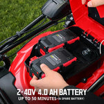 Charger l’image dans la visionneuse de la galerie, 21-Inch 40V Cordless Walk-Behind Lawn Mower, 2-in-1 Mulching &amp; Bagging, 6 Height Adjustments, Foldable, 2 Batteries &amp; Charger Included, Easy Storage, for Garden &amp; Yard