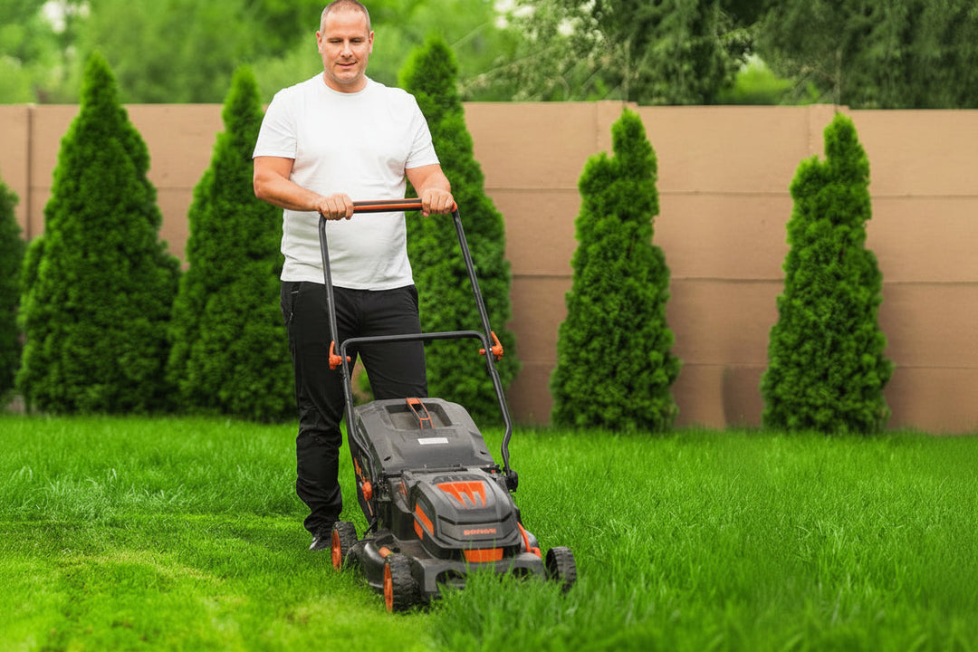 LD40A 19Inch Brushless Lawn Mower, 40V Powerful Cordless Lawn Mower, Effortless Single-Lever Height Adjustment, 3-Step Foldable Handle & Vertical Storage, 2-in-1 Mulching & Bagging