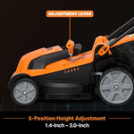 Charger l’image dans la visionneuse de la galerie, 15" Electric Corded Lawn Mower, 11AMP Push Mower, Lightweight &amp; Efficient for Small Lawns