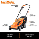 Charger l’image dans la visionneuse de la galerie, 15" Electric Corded Lawn Mower, 11AMP Push Mower, Lightweight &amp; Efficient for Small Lawns