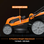 Charger l’image dans la visionneuse de la galerie, 16" Electric Lawn Mower, 12AMP Corded Push Mower, Lightweight &amp; Efficient for Small to Medium Lawns