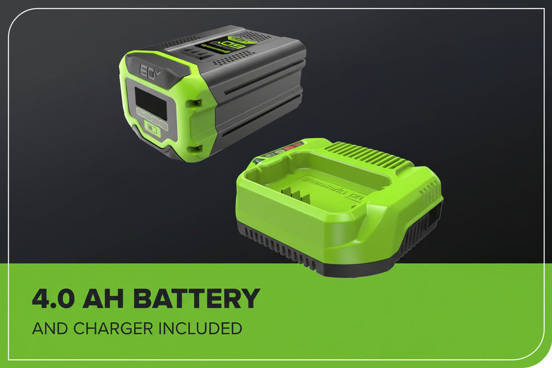 60V 17-Inch Brushless Push Lawn Mower & 610 CFM Cordless Blower Combo, 4.0Ah Battery & Charger Included
