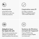 Charger l’image dans la visionneuse de la galerie, Aspirateur sans fil puissant – jusqu’à 60 min d’autonomie, brosse sols durs