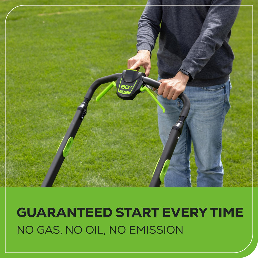 80V 25" Cordless Lawn Mower, Brushless Self-Propelled Electric Mower, 5.0Ah Battery & Charger Included