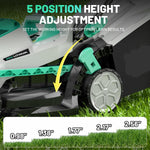 Charger l’image dans la visionneuse de la galerie, 20V 13" Cordless Electric Lawn Mower, Brushless Motor, 5 Height Adjustment, Lightweight Push Mower, 4.0Ah Battery &amp; Charger Included