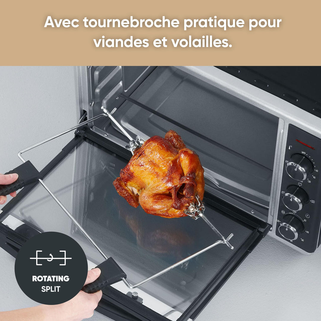 Severin Mini-Four À Chaleur Tournante 42 L Avec Pierre À Pizza Et T...