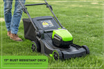 Charger l’image dans la visionneuse de la galerie, 60V 17-Inch Brushless Push Lawn Mower &amp; 610 CFM Cordless Blower Combo, 4.0Ah Battery &amp; Charger Included