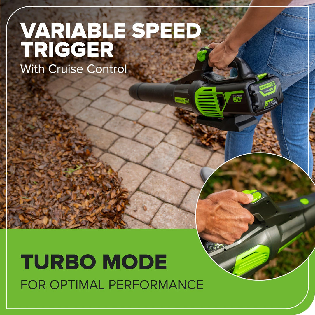 60V 17-Inch Brushless Push Lawn Mower & 610 CFM Cordless Blower Combo, 4.0Ah Battery & Charger Included