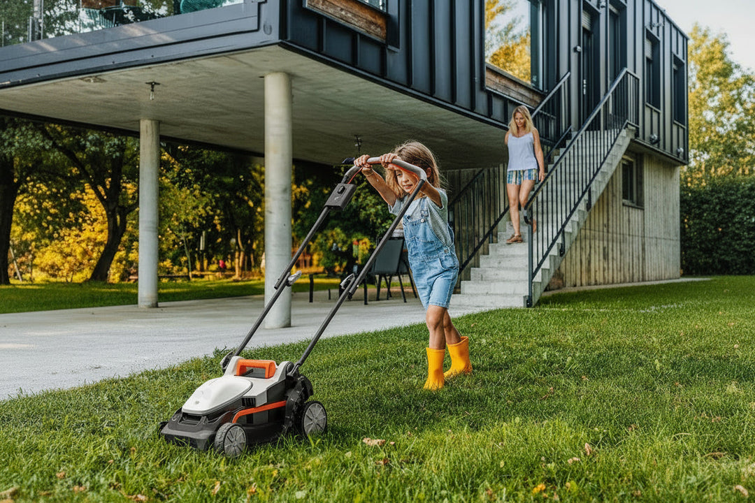 13" Cordless Electric Lawn Mower, 20V Battery Powered, Lightweight Push Mower, 5 Height Adjustments, 4.0Ah Battery Included