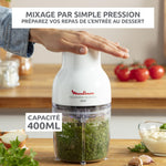 Charger l’image dans la visionneuse de la galerie, Hachoir électrique 400 ml – 300 W, 4 lames, Fonctions 3-en-1, Blanc