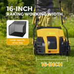 Charger l’image dans la visionneuse de la galerie, Upgraded 16-Inch 15 Amp Electric Dethatcher &amp; Scarifier, 5-Position Depth Adjustment, 14.5 Gal Collection Bag, Improves Lawn Health, Model EDS16S