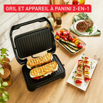 Charger l’image dans la visionneuse de la galerie, Gril &amp; machine à panini compacte – Plaques antiadhésives, Nettoyage facile